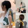 Multipurpose Bag Decoration Travel Headband Hair Band Print  Bandanna Silk Scarf
