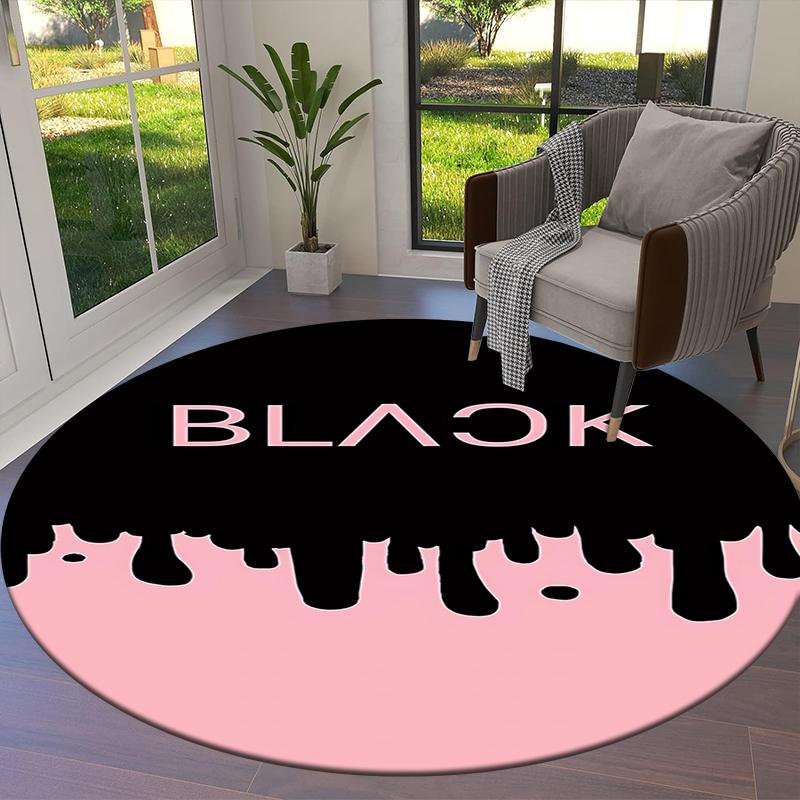 Круглый ковер Blackpink, Ковер для гостиной, спальни, дивана, игровой комнаты, Декор, Нескользящий коврик для пола