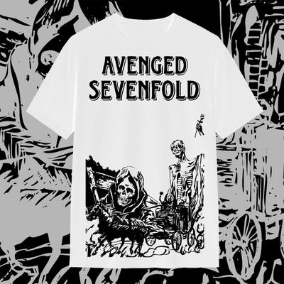 Avenged Sevenfold Dark Metal Band Black Leather TShirt Loose Fit for American Style