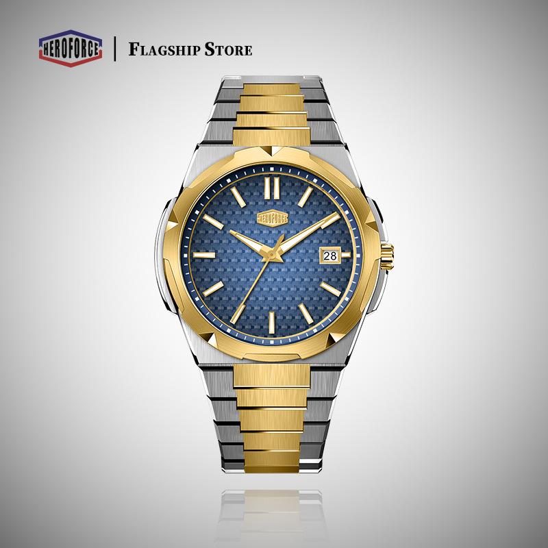 HeroForce 5004TK Men's Quartz Steel Band Wristwatch - Elegant, High-End Design