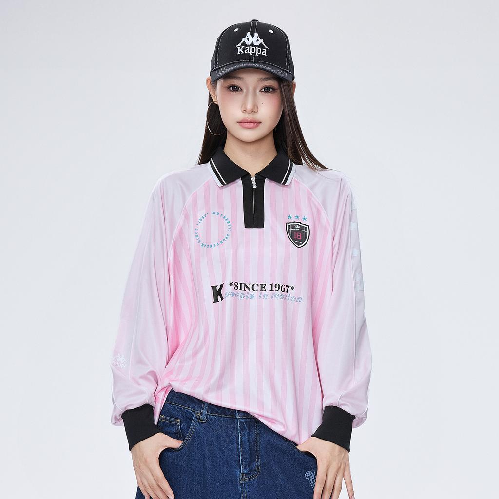 Kappa back-to-back summer couple sports long sleeved polo shirt top pullover