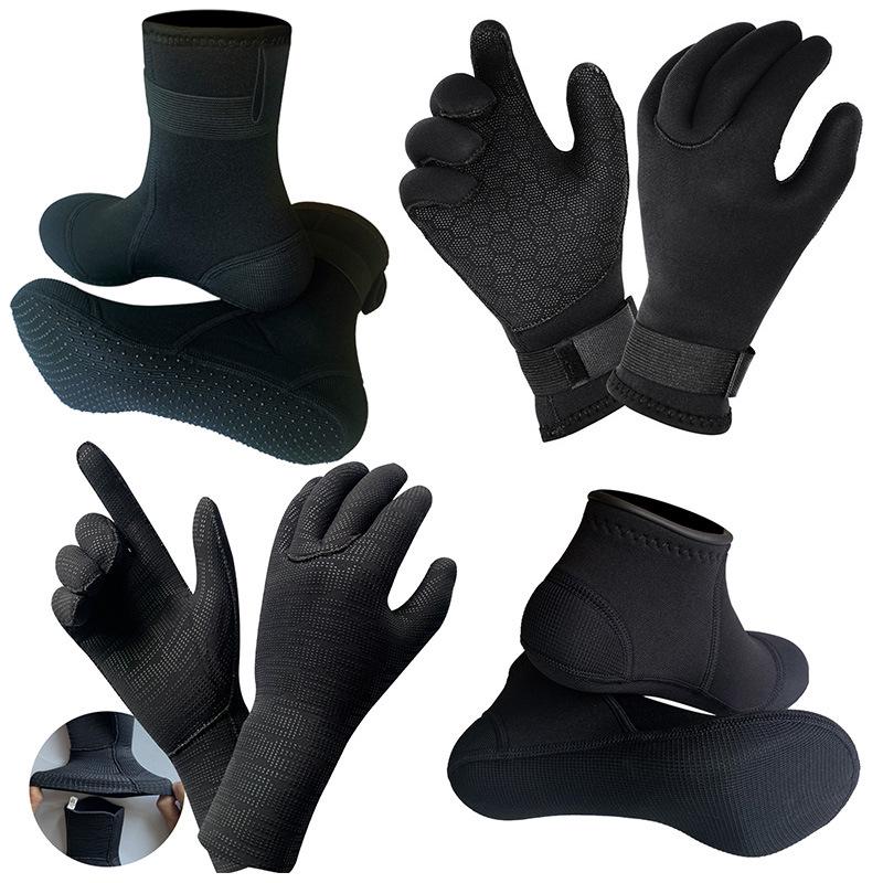 Super Elastic Neoprene Diving Gloves, 3-5mm, Wear-Resistant, Non-Slip, Cold-Proof, Warm Winter Swimming Snorkeling Gloves