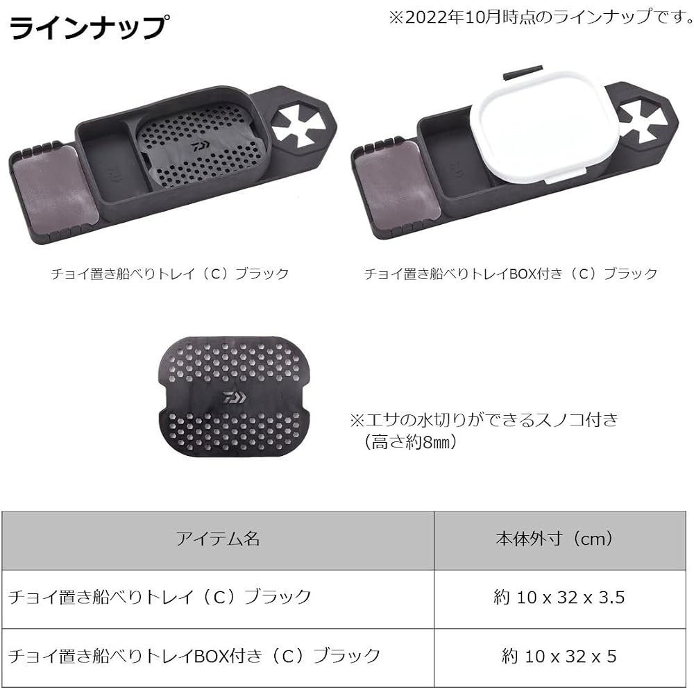 Daiwa Tray Choioki Boat Edge Tray with Box Black