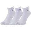 Mizuno Short Toe Size Cm Socks, 3-Pair Set, Unisex, 32JX2202, White/Black, 25.0-27.0