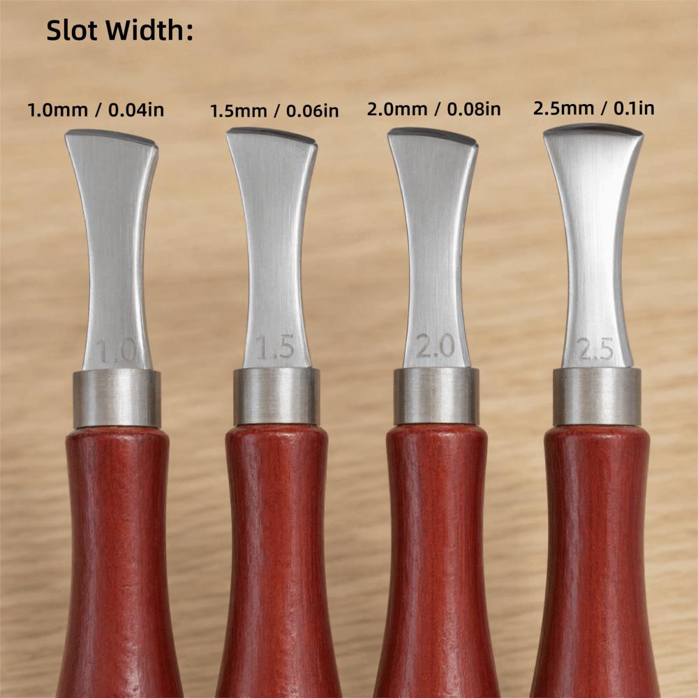 4pcs 4 Sizes Creaser Wide Mouth Beveler Precision Beveler Leather Edgers DIY Leather Craft