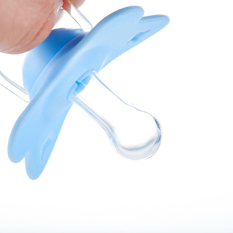 Детская соска-пустышка с крышкой в форме бабочки, круглая и плоская, силиконовая, для сна, для новорожденных, для укусов и жевания