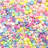 50 г Смесь акриловых бусин в форме бабочек, сердечек, круглых для DIY браслетов и ожерелий цвета макарон.