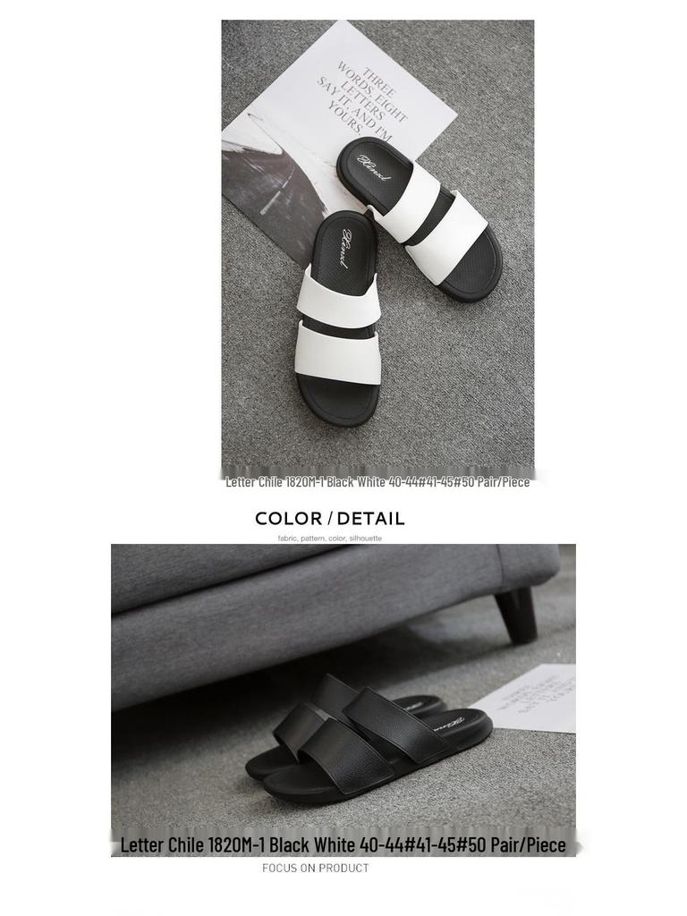 Xin Chile Мужские уличные шлепанцы с двойным ремешком, нескользящей подошвой из мягкого ПВХ