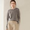 Women's Hooded Cashmere Sweater: Warm, Windproof, Long-Sleeved Pullover with Solid Color for Autumn and Winter.