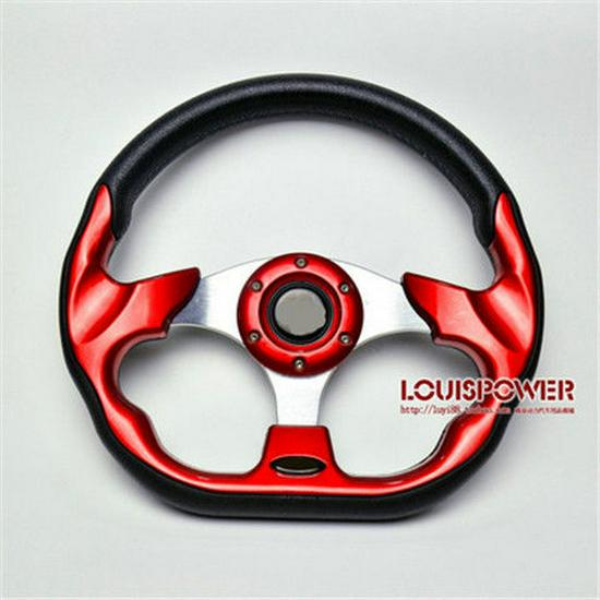 13-Inch Cool Coupe Sports Car Racing Steering Wheel Semicircular Blade, 14-Inch