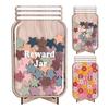 Wooden Reward Jar for Kids Positive Behavior Incentive Chart with Base Stars Flowers