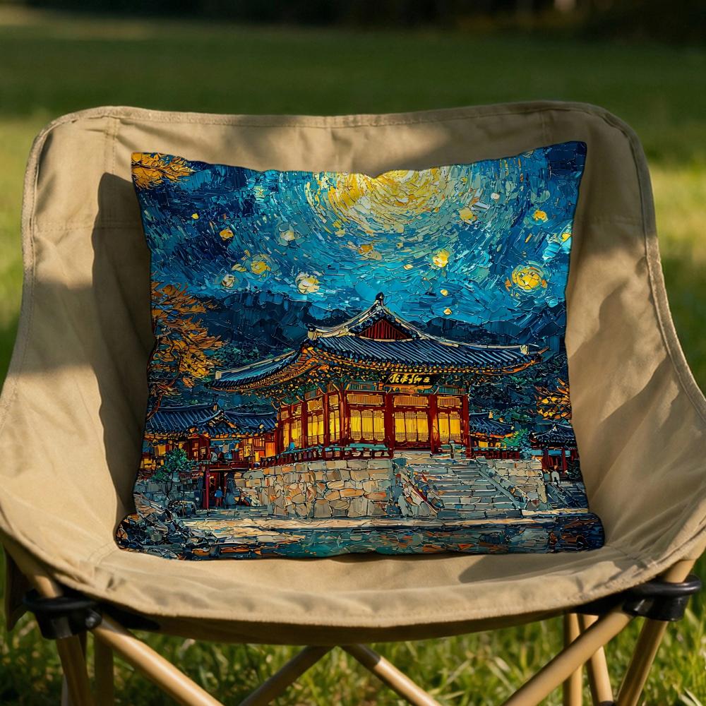Korea Foguo Temple Cushion Cover Soft Reversible Durable Pillow Cover MultiScene Use for Home Car Daily Comfort