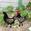 1 шт. Металлическая поделка Петух Курица Садовая Статуя Декор для Уличного Двора Украшение для Газона Вставляемый Кол Основа для Птицефермы