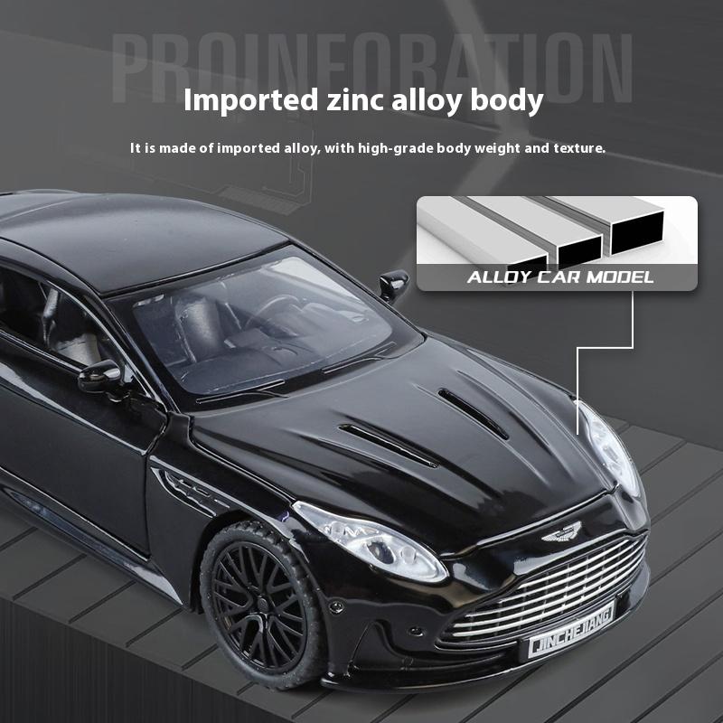 Масштаб 1/32 Спортивный автомобиль Aston Martin DB12 GT Металлическая литая модель автомобиля Звук и свет Коллекционные предметы хобби Украшения Подарок на день рождения Мальчики