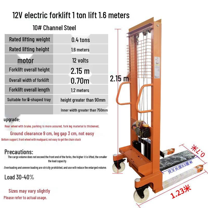 Manual & Electric Hydraulic Stacker Forklift for 1T-2T Lifting, Loading, and Unloading