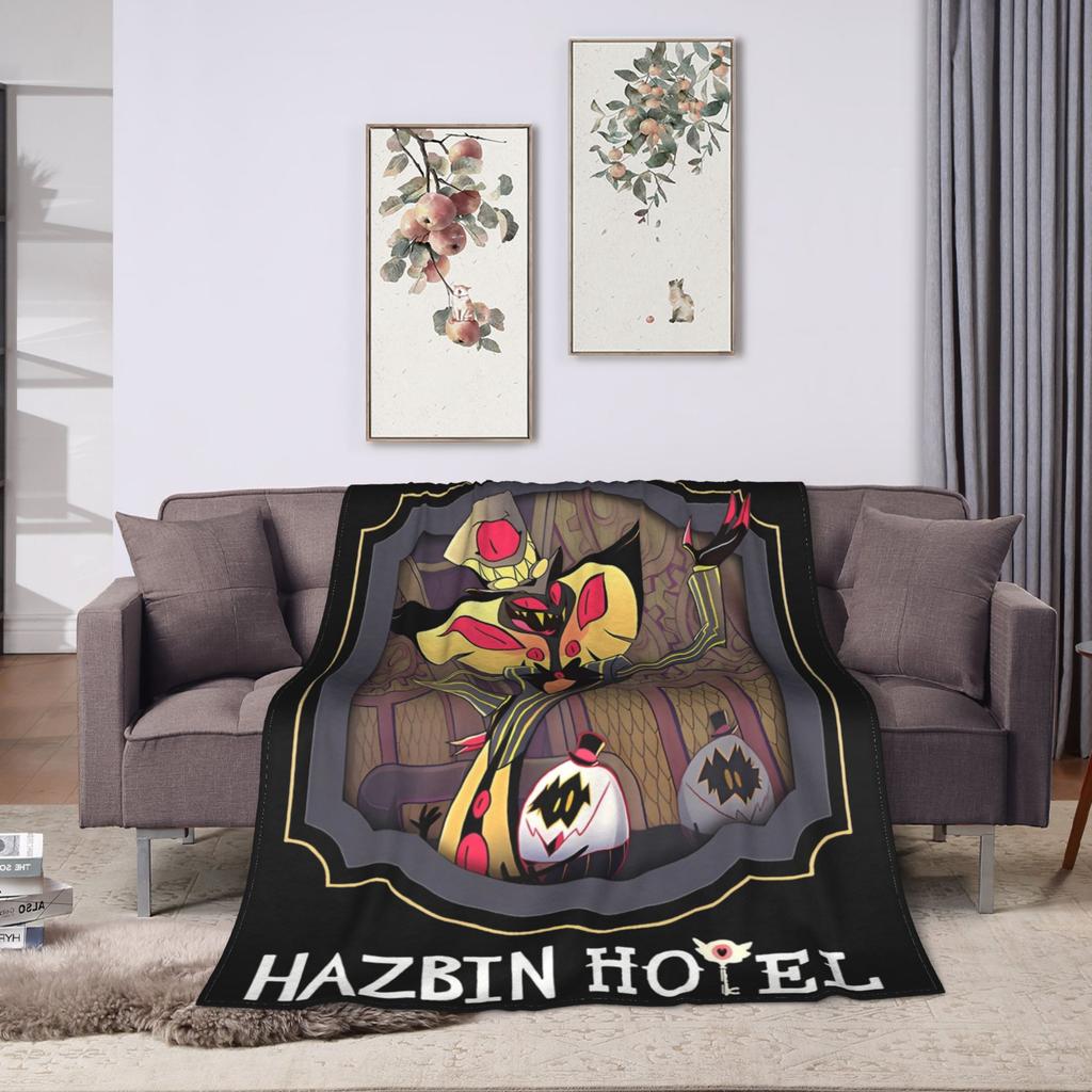 Hazbins Hotels Alastor and Lucifer Blanket Coral Fleece Plush Summer Demon Super Warm Throw Blankets for Sofa Car Rug Piece