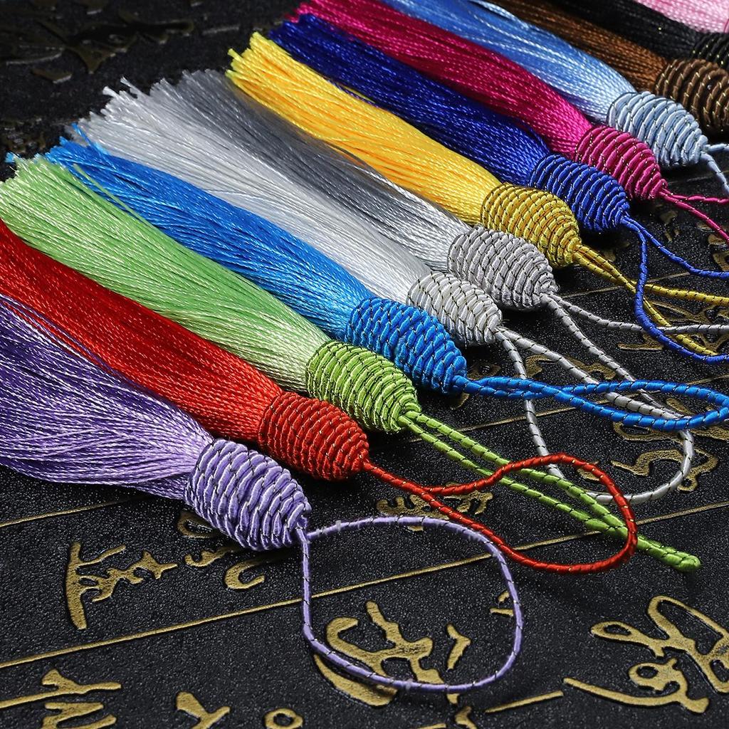 10Pcs Polyester Silk Tassel Fringe Trim 15cm Long Cotton Tassel For Wedding Home Decoration