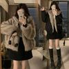 2025 Winter New Hooded Cute Short Splicing Casual Fashion Trend Loose Cotton Coat Women