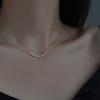 S925 Sterling Silver Smile Diamond-Studded Necklace Women's Simple Temperamental Minority All-Match Clavicle Chain Women