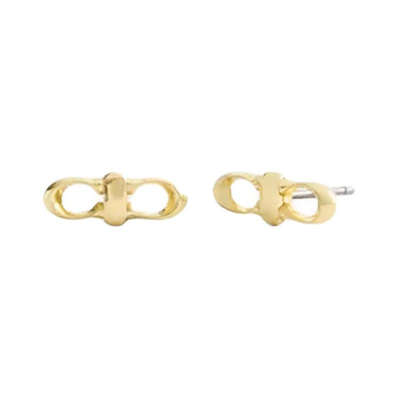 COACH Personalized design brass plated earrings women's gold