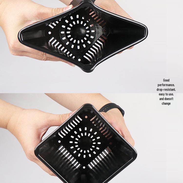 Утолщенный черно-белый квадратный горшок для бонсай и суккулентов