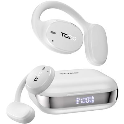TOZO OpenEgo беспроводные открытые Bluetooth-наушники для спорта с цифровым дисплеем и заушным креплением для длинных двух микрофонов, четкий звонок для тренировок, защита от пота