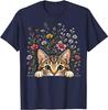 Cute Cat Flower Tshirt Y2k Funny Cat Lover Gifts Floral Kitten Aesthetic Clothes Humor Personality Kitty Womens Fashion Shirts