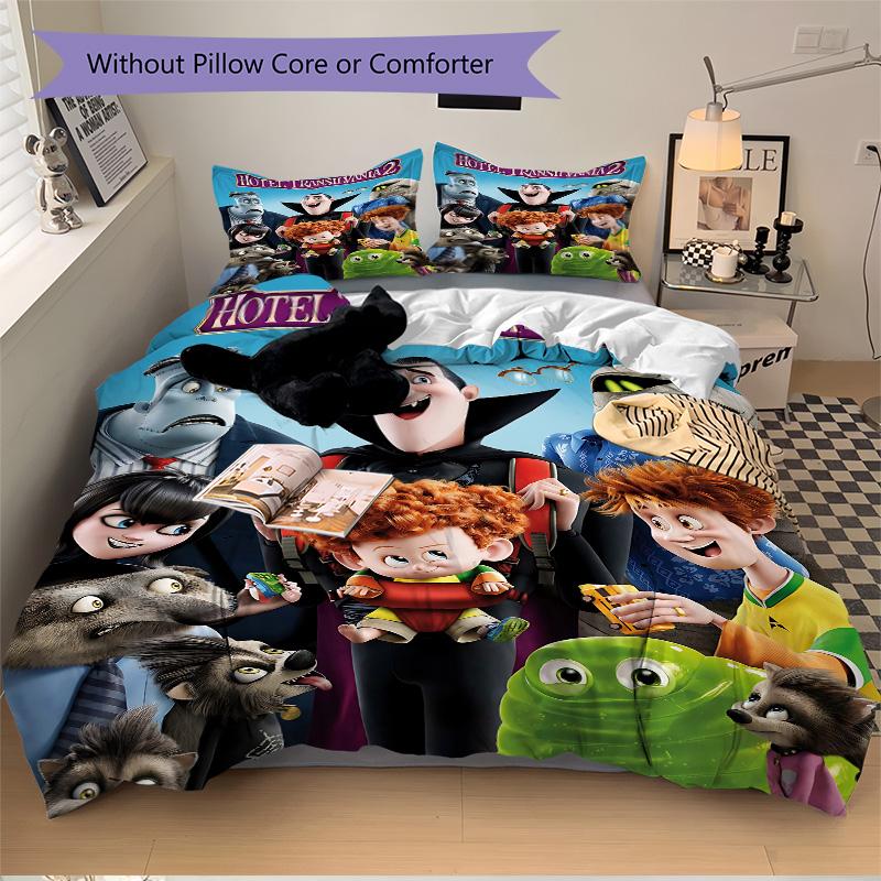 Hotel Transylvania Adventure Print 3Pcs Bedding Setduvet Cover With 2 Bedropillowcase Home Birthday Gift