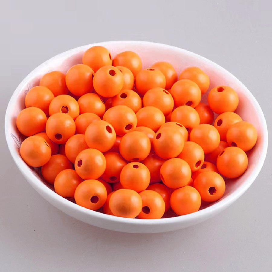 Children's DIY 16MM Solid Color Wooden Beads for Stringing