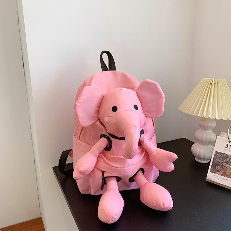 Cartoon Elephant Doll Backpack Female Large Capacity Student Backpack Female Travel Bag Doll