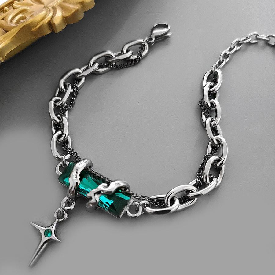 Браслет из титановой стали с плетением в виде звезды для мужчин, новый минималистичный дизайн, универсальный и не выцветающий аксессуар в подарок