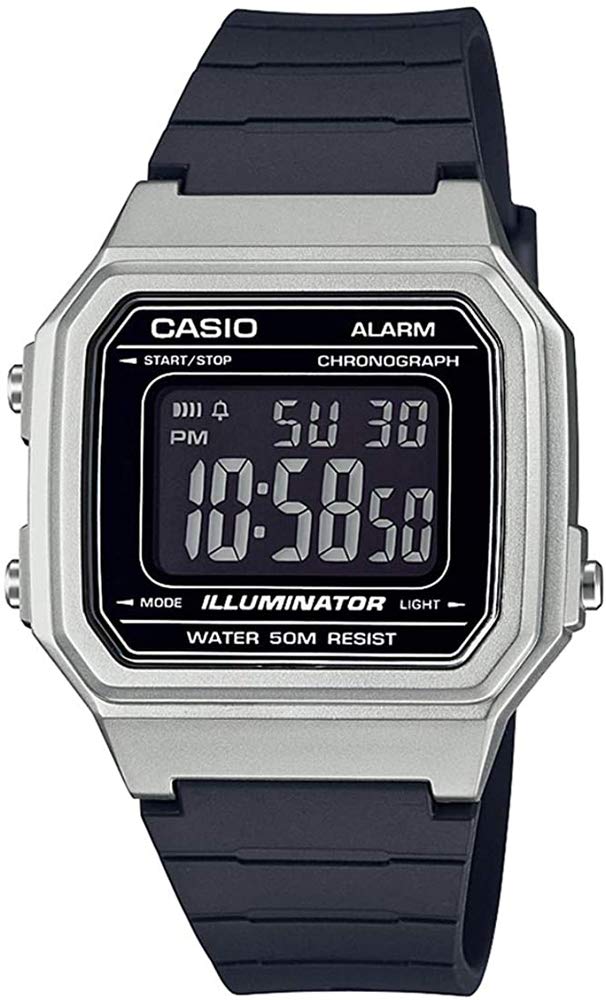 Casio CASIO Стандартные часы W-217HM-7B Мужские Женские Детские Мальчики Девочки Дешевые Casio Цифровые Дата Серебристый Черный Зарубежная Модель
