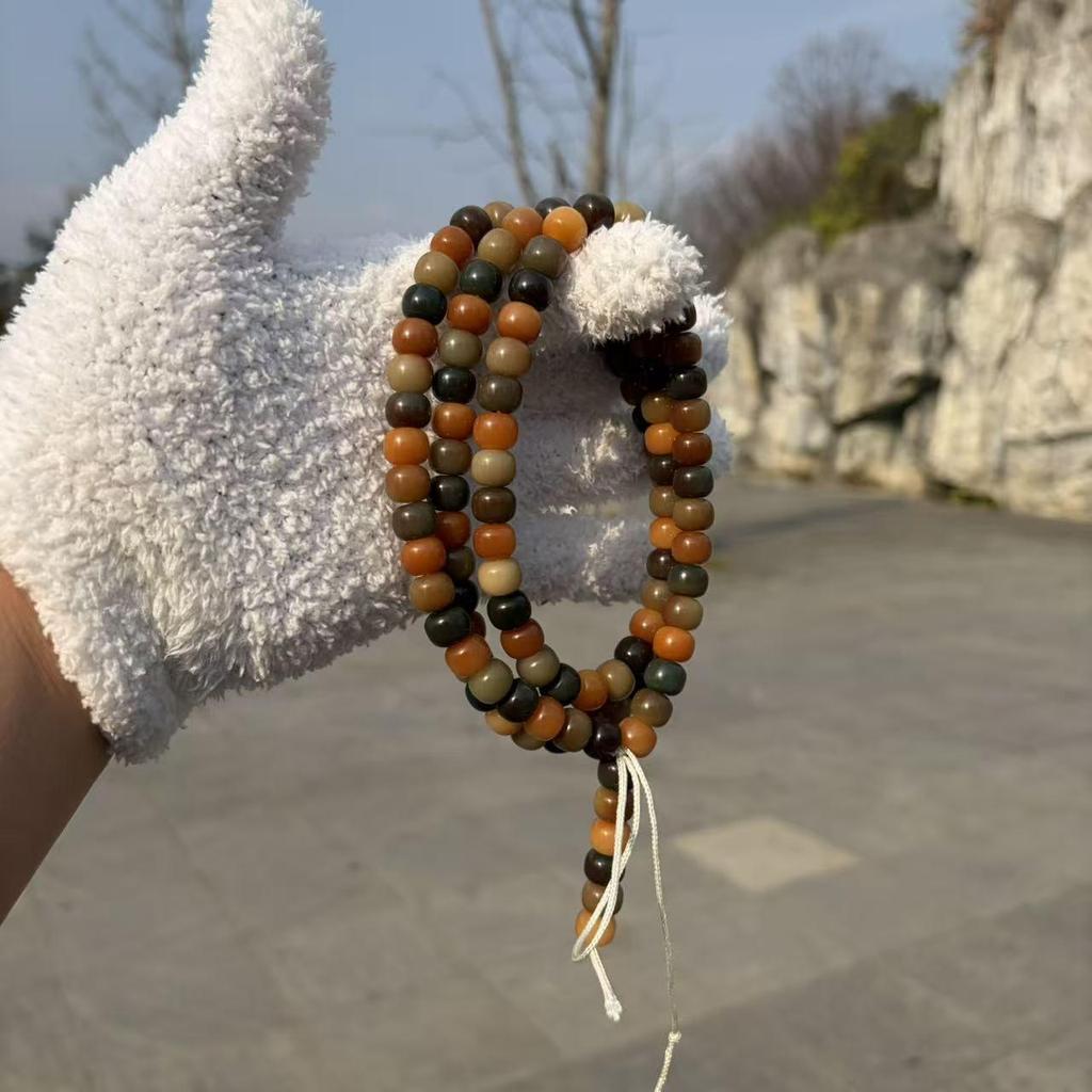Dunhuang 108 Bead Bodhi Wood Bracelet: Wenge Buddhist Jewelry for Men & Women