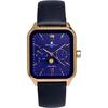 Мужские квадратные часы Salvatore Marra с фазой Луны и мульти-календарем, водонепроницаемые, кожаный ремешок, лимитированная серия, розовое золото и синий, SM24112-PGBLLE