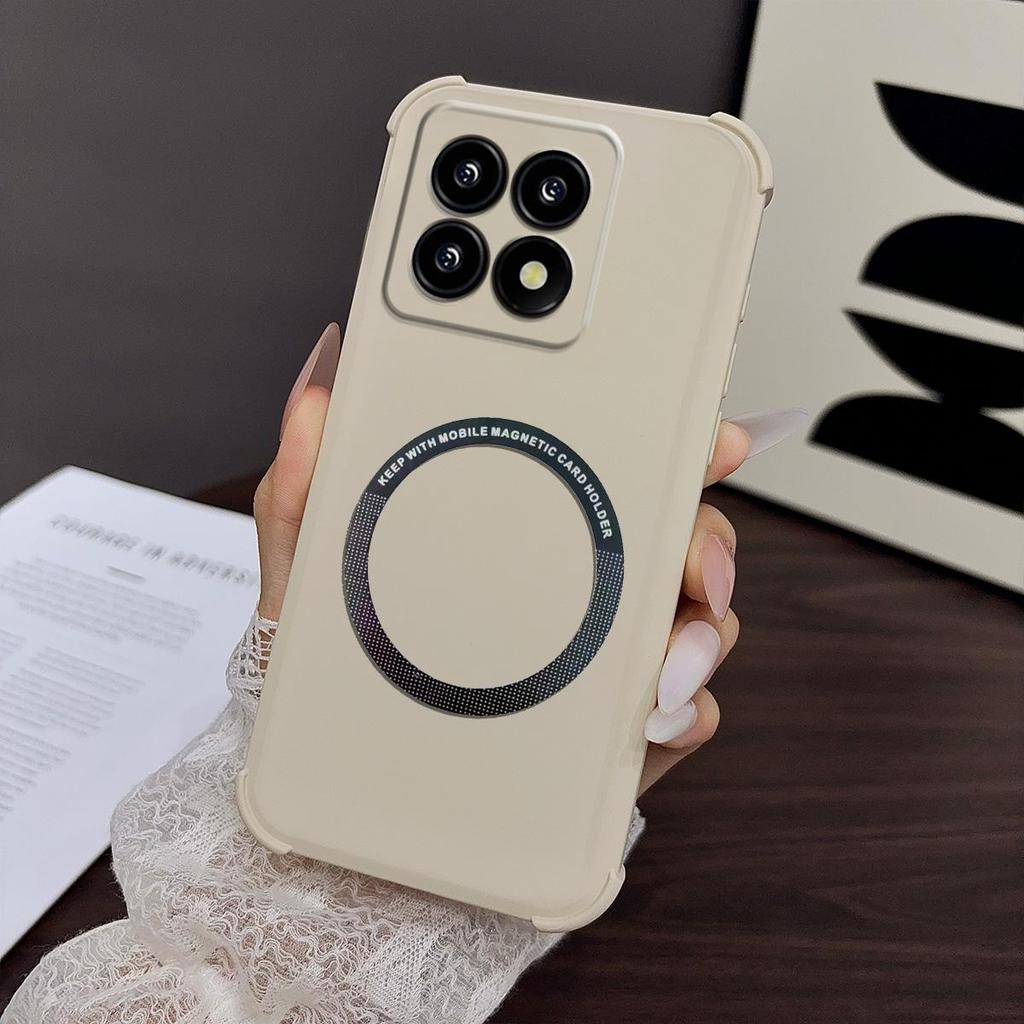 Чехол для Xiaomi 15T Матовый с покрытием "Skin-Feel", Магнитный, с защитой углов (подушка безопасности), Ударопрочный бампер