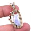 Натуральный Радужный Лунный Камень Драгоценный Камень 925 Стерлинговое Серебро Двухцветная Подвеска 1.50'' h4r70