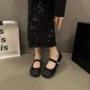 Fashion Woman Flats Round Toe Japanese Style Lolita Gothic Black Mary Jane Modest Korean Fashion Y2k Vintage Summer 2025 Shoes for Women