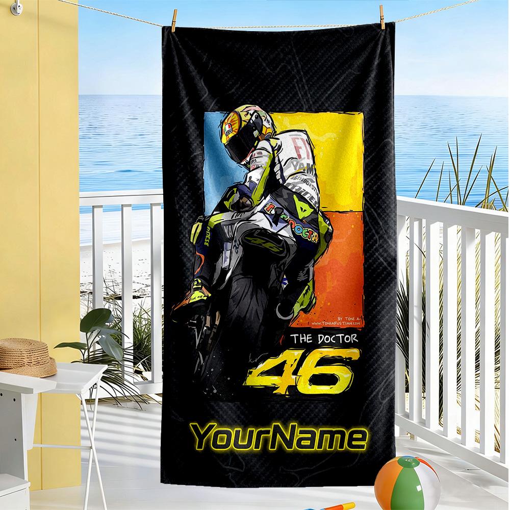 Doctor46 Customizable Name Beach Towel Super Soft Absorbent Portable For Swimmingbeachcamping Travel Beach Accessoriesgym