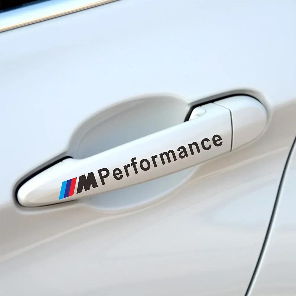 BZK1 For BMW 4pcs M performance sticker car door handle sticker For bmw M Sticker X1 X3 X4 X5 X6 X7 e46 e90 f20 e60 e39 f10 Car acces