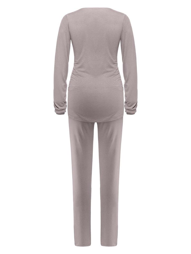 Damska Piżama Ciążowa Szara Bellybutton Maternity