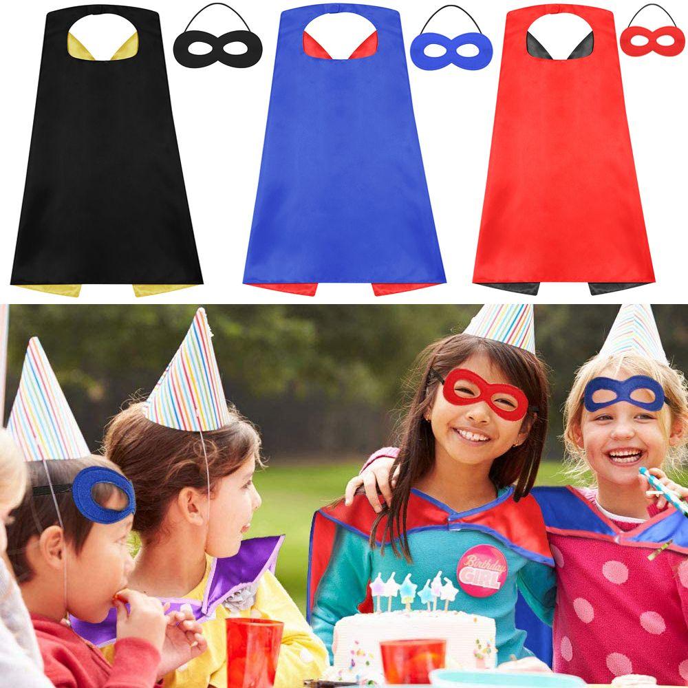 Костюм Реквизит для выступления Супергерой Плащ Маска Хэллоуин Косплей Костюмы Супергероев Мальчики Девочки Плащ