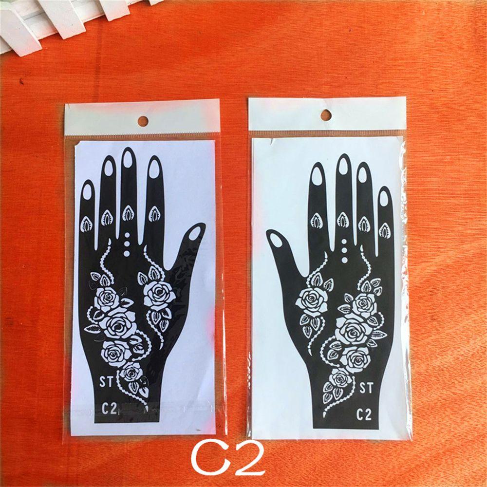 Lace Transfer Flower Tattoo Stencil NEW Black Henna Hand Arm Tattoo Henna Stickers Hollow Drawing Body Art Temporary Decal