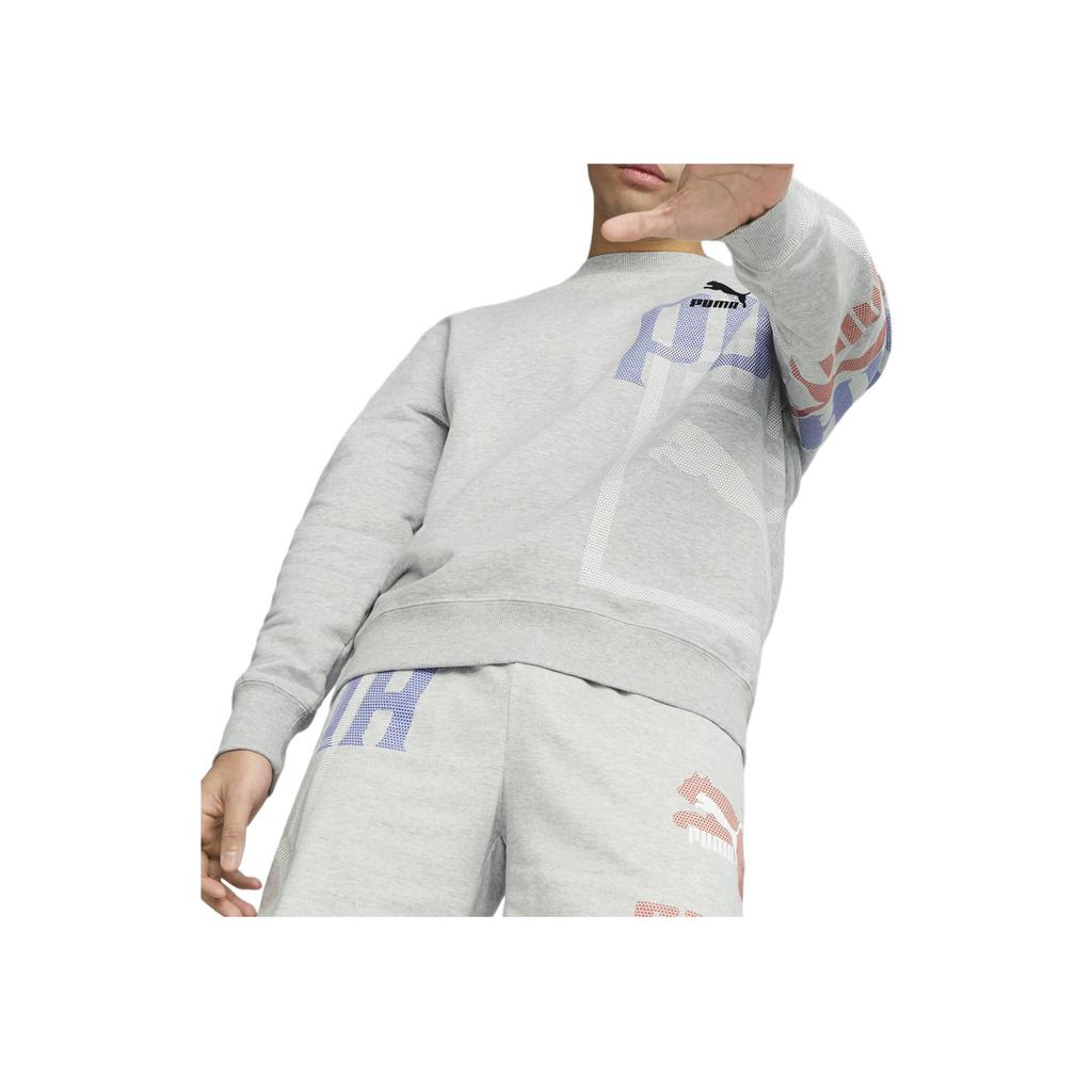 Puma Comfortable Breathable Skin-Friendly Soft Long Sleeve Sweatshirt Men Sweatshirt Gray 620426-04