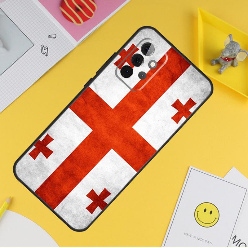 Чехол с флагом Грузии в стиле гранж для Samsung Galaxy A54 A34 A14 A56 A52 A53 A16 A26 A36 A55 A35 A15 A32 A12 A33 A13 A17
