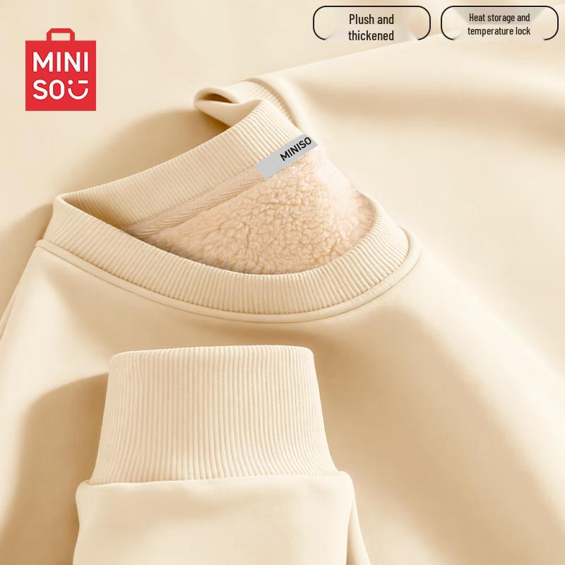 MINISO Men's Fleece Lined Crewneck Sweatshirt