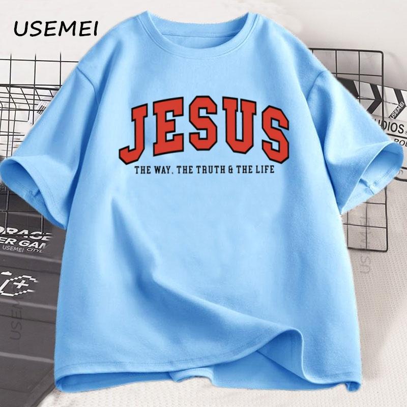 Jesus T Shirt The Way The Truth The Life Tshirt Christian Varsity Football Tees Bible Verse Faith Tshirt Unisex Unisex Clothes