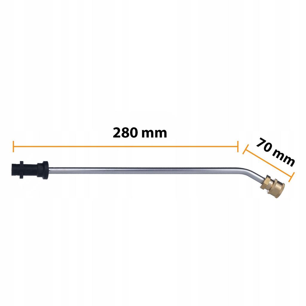 Rosfix Lanca do Myjki Ciśnieniowej 1/4" 28cm – Kąt 30° | Max Ciśnienie 250 Bar | Złącze Kärcher K Bayonet