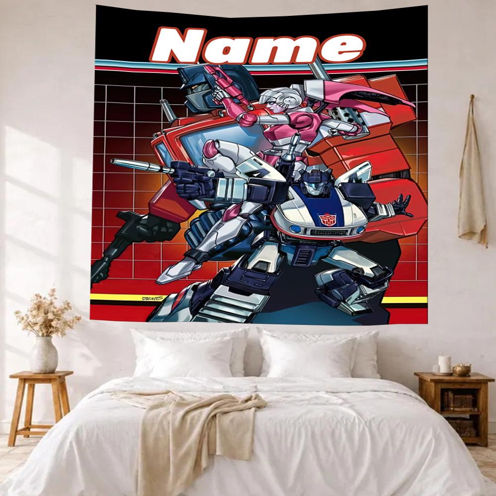 Transformers Fans Custom Your Name Wall Decor Tapestry Art For Pet Memorial Birthdaywedding Party Backdrop Family Gift