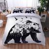 King Duvet Cover Set 3D Animal Brown Bear Print Bedding Set For Kids Teens Adults,Quilt Cover With Zipper And Pillowcase