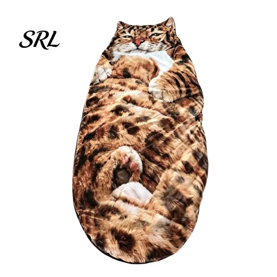 Durable Sleeping Bag Plush Cat Envelope Bag, Winter Slumber for Men Women, Animal Nap Mat Sack Home Travel